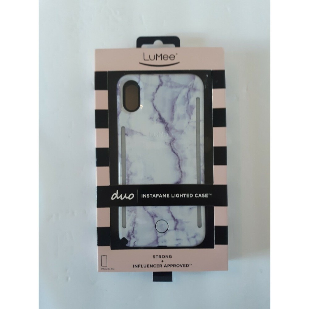 LuMee Duo Instafame Lighted Case For iPhone XS Max Purple Marble